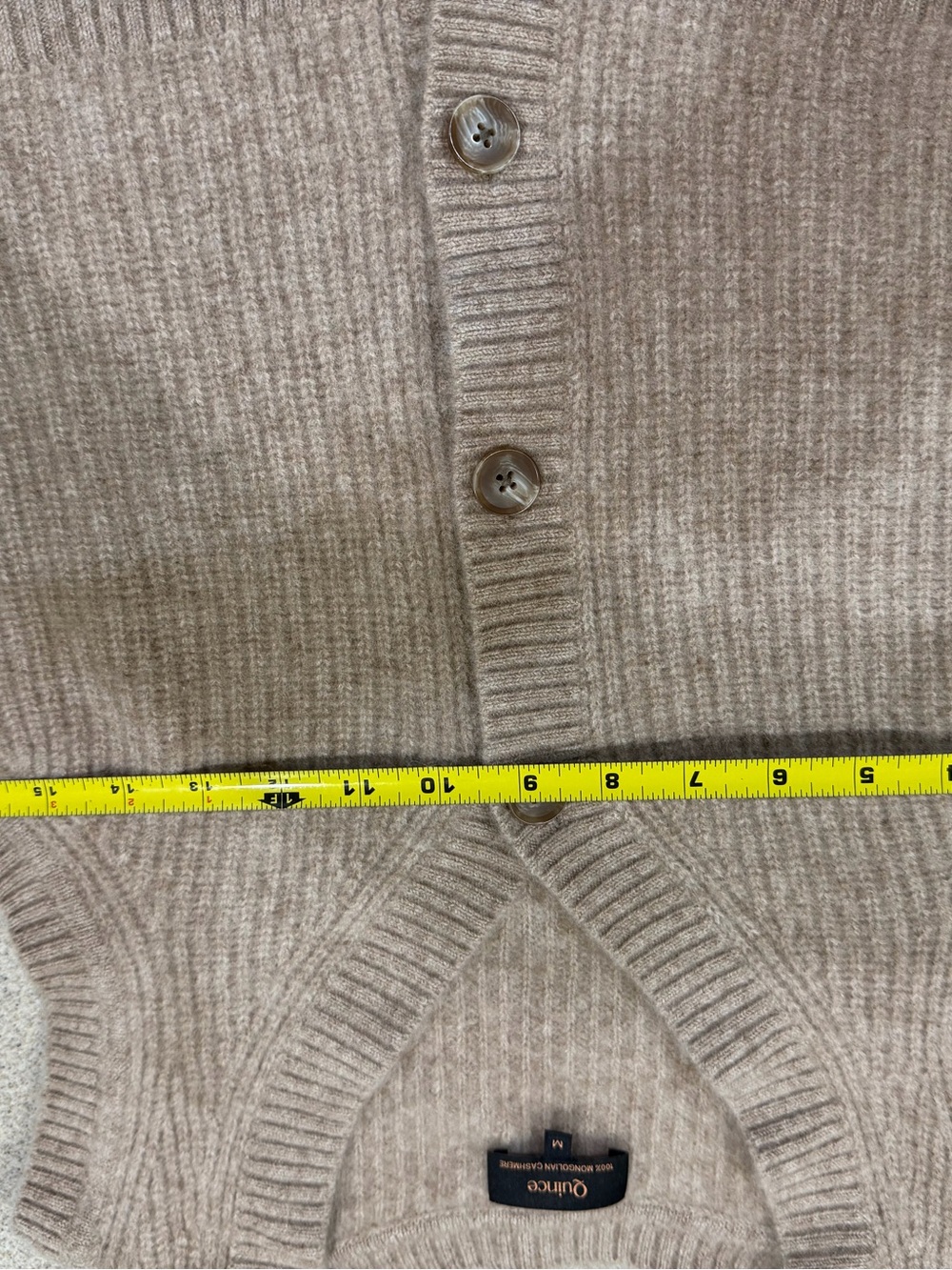 Quince Women's Cashmere Button Vest - Beige/Tan - Picture 6 of 7